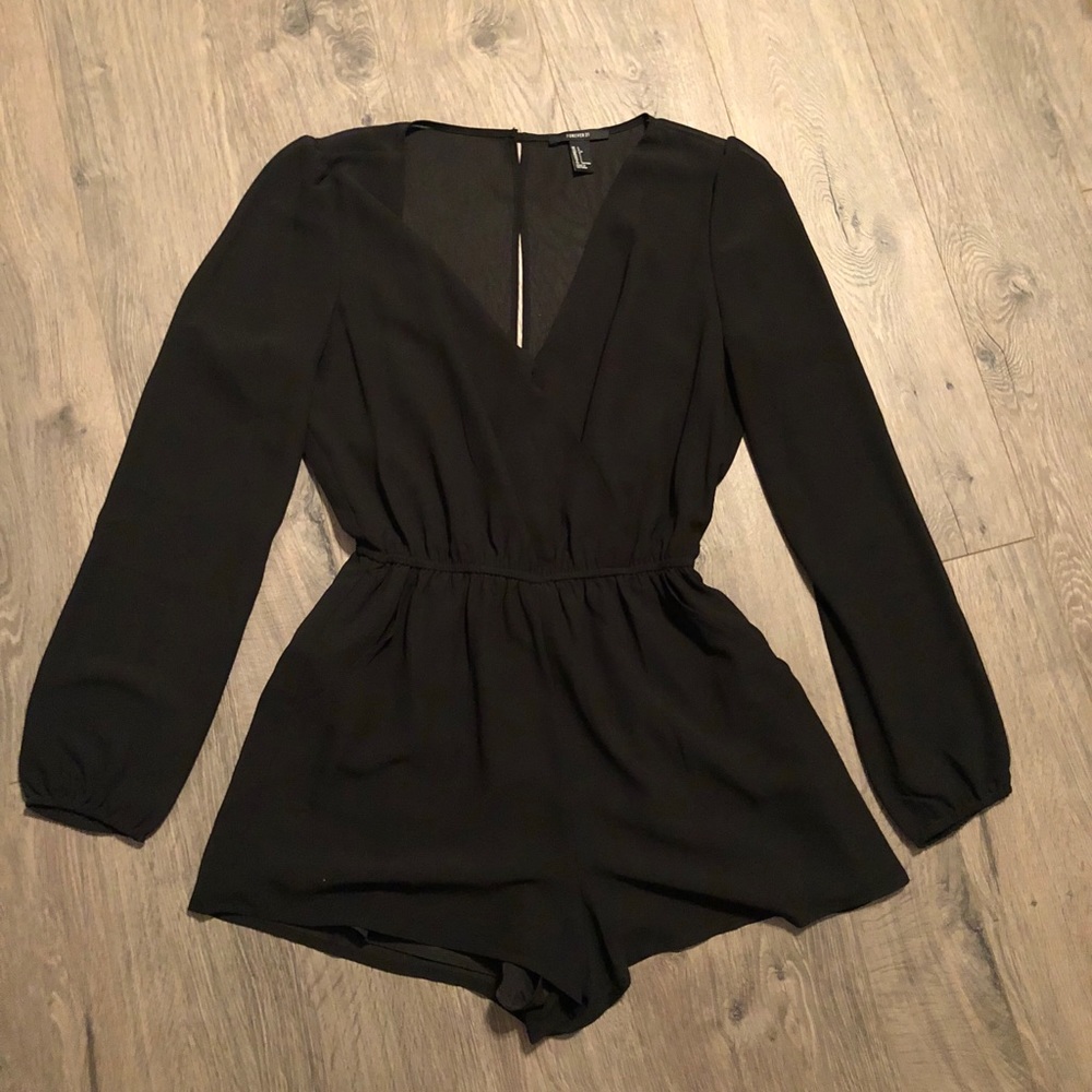 Black Long Sleeve Romper